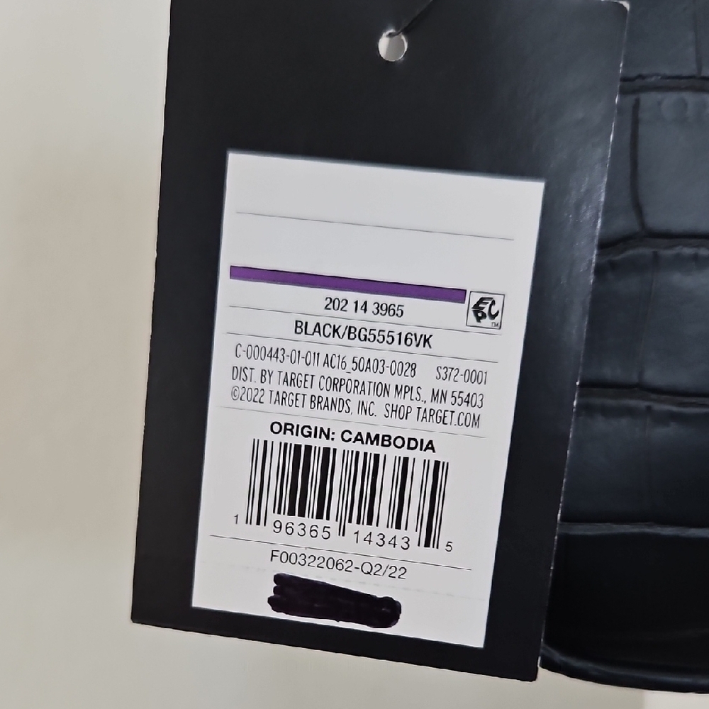 ** FINAL SALE** NWT Art Class Black Croc-Embossed Bag - Picture 3 of 8